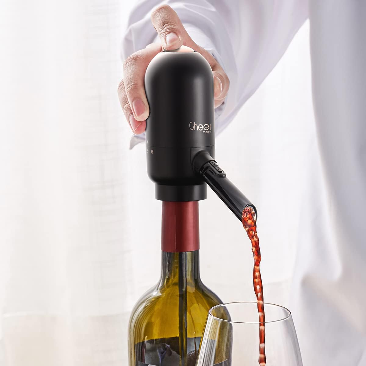 Electric Wine Aerator and Dispenser Gift Set, Black and Bronze, Kitchen Accessories