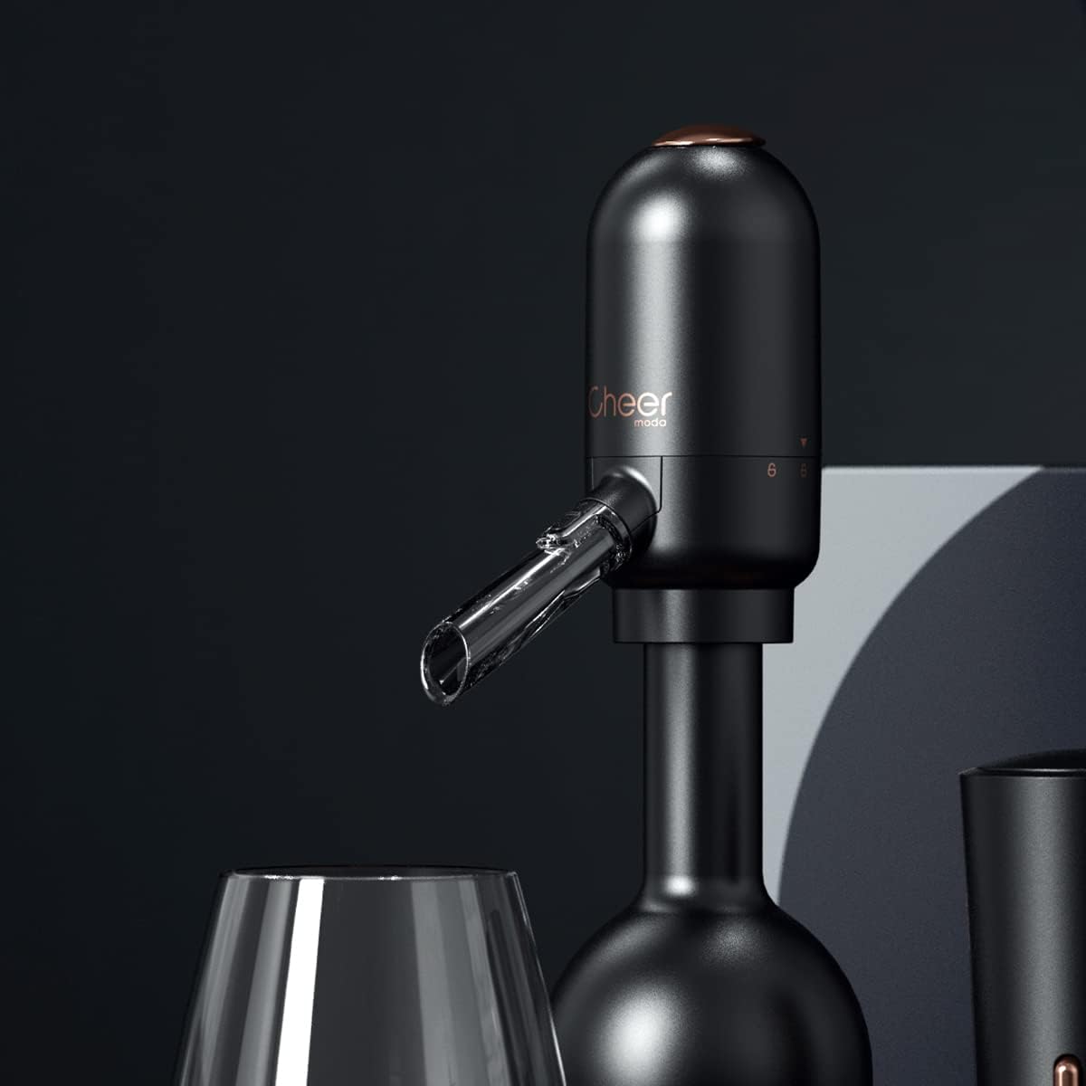 Electric Wine Aerator and Dispenser Gift Set, Black and Bronze, Kitchen Accessories