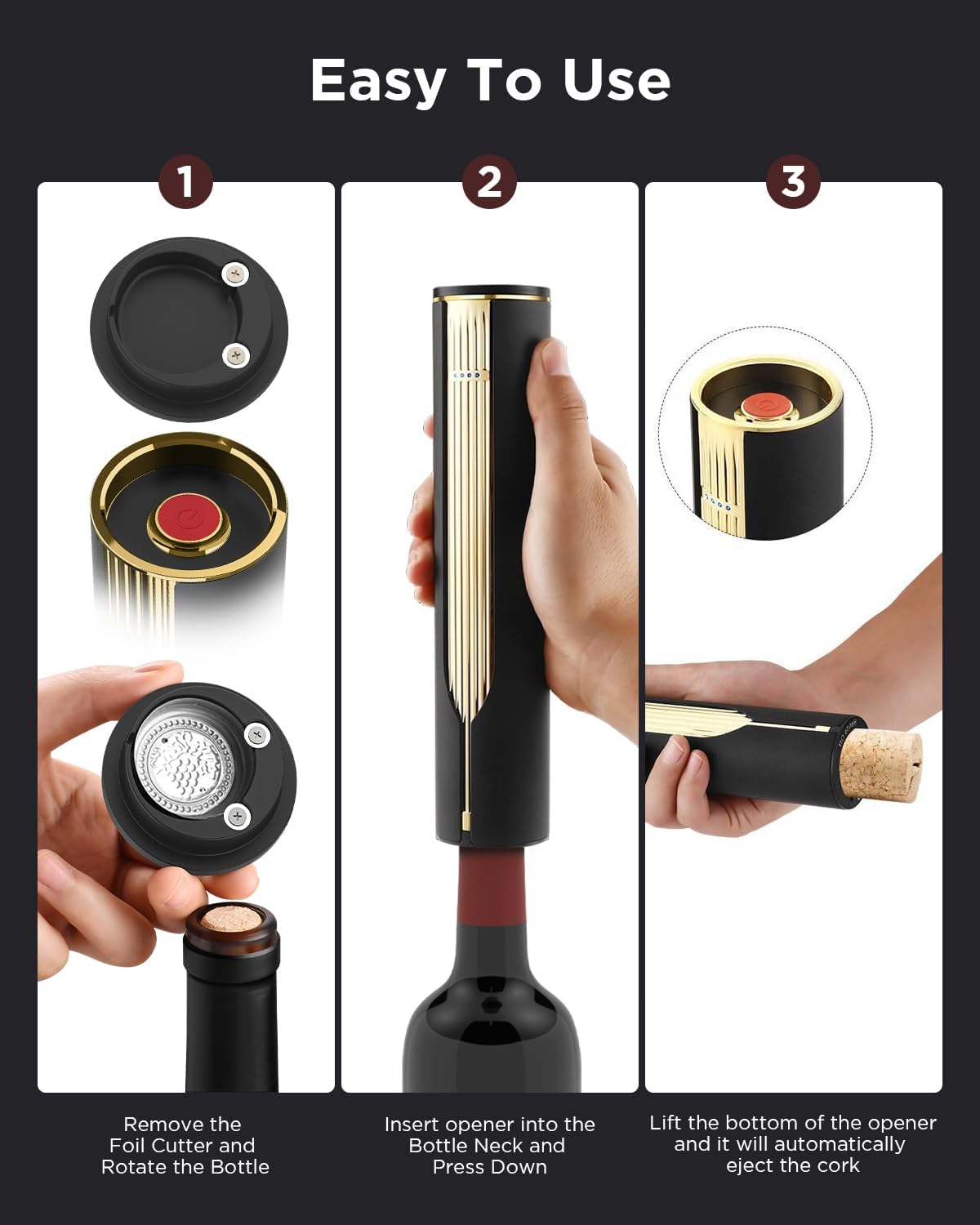 Luxury Automatic Electric Wine Opener with Charging Base