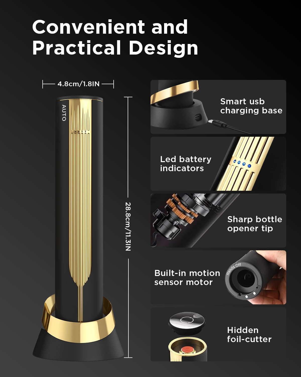 Luxury Automatic Electric Wine Opener with Charging Base