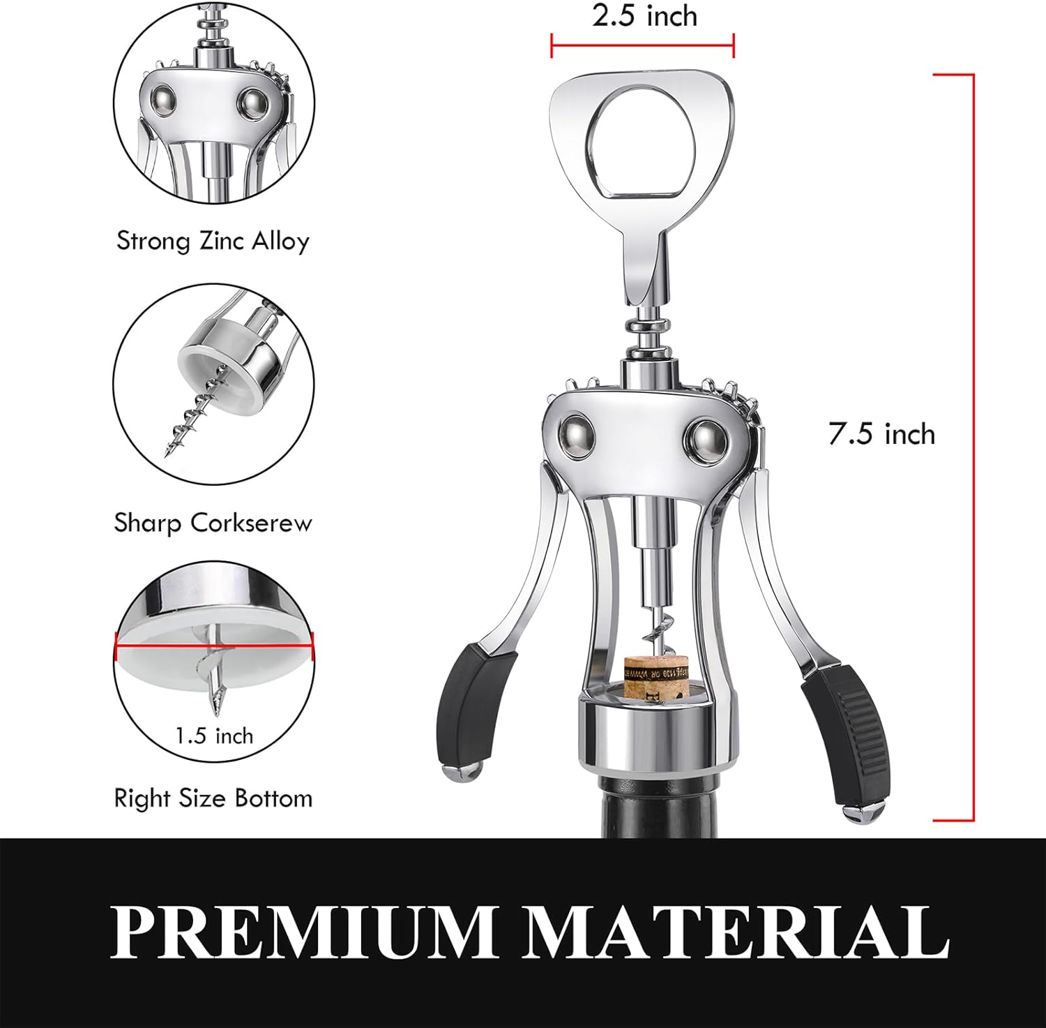 Multifunctional Wine Accessories with Ergonomic Handle and Sharp Screw, for Kitchen