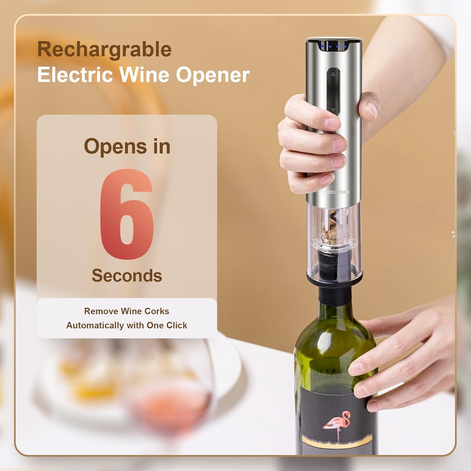 Electric Wine Opener Set,Rechargeable Automatic Corkscrew Wine Bottle Opener with Aerator