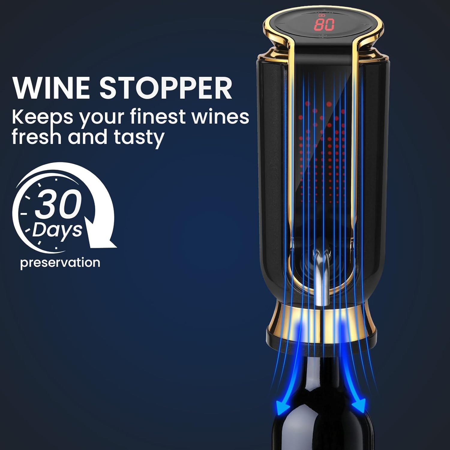 4-in-1 Electric Wine Aerator, Decanter, Dispenser & Vacuum Saver with LED Display