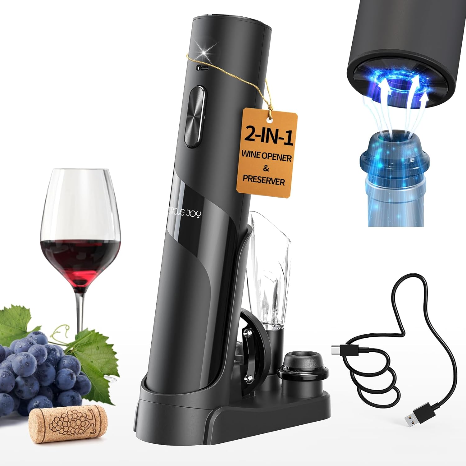 7-in-1 Wine Gift Set with Electric Vacuum Pump