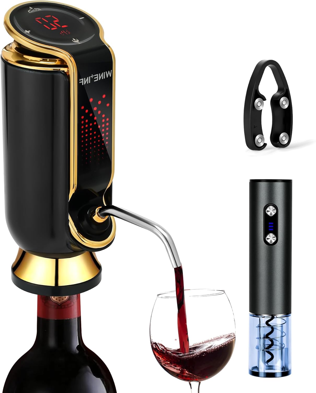 Dispenser and Vacuum Sealer, Wine Opener,Foil Cutter