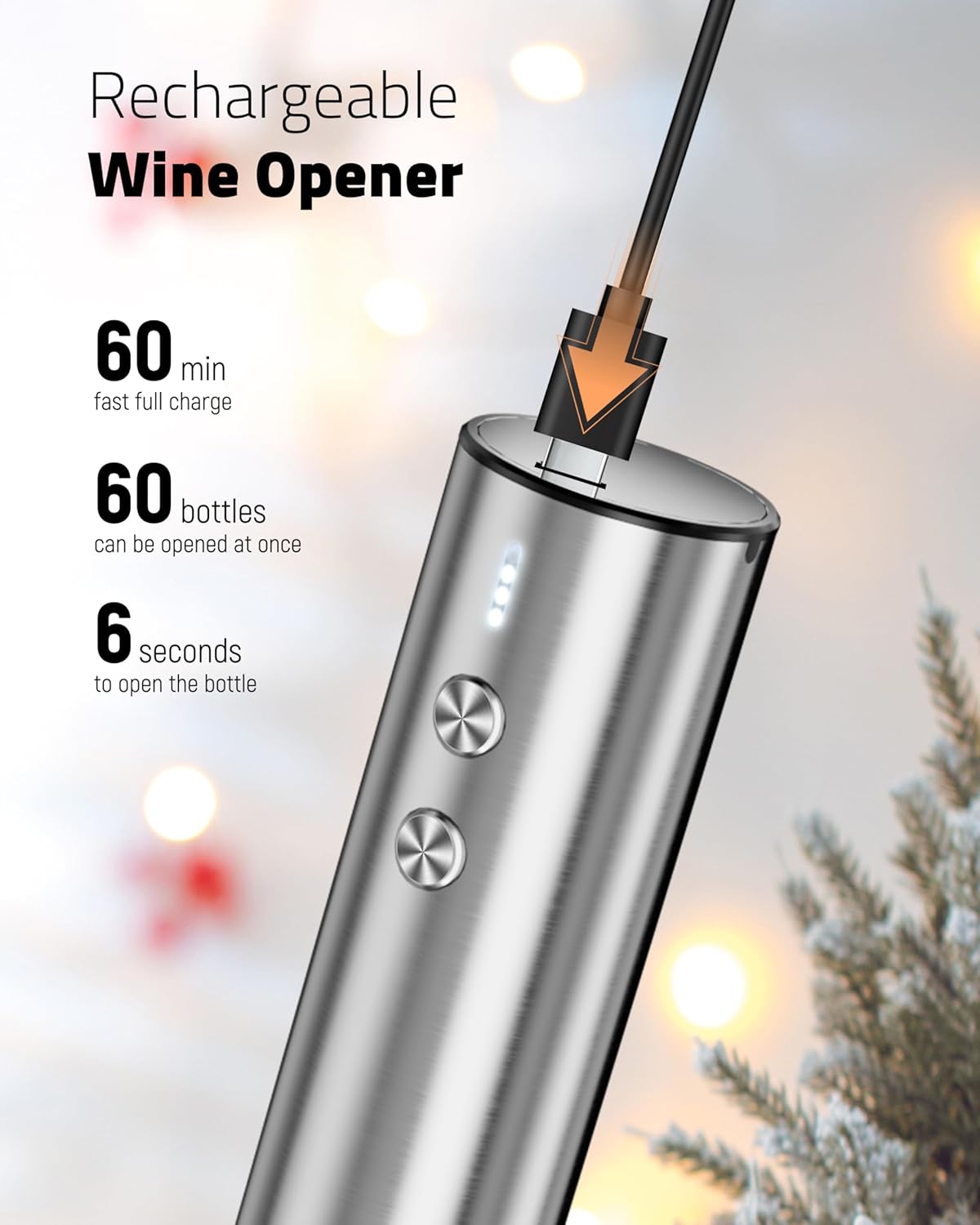 Foil Cutter, Wine Aerator, Vacuum Stopper, and Elegant Gift Box