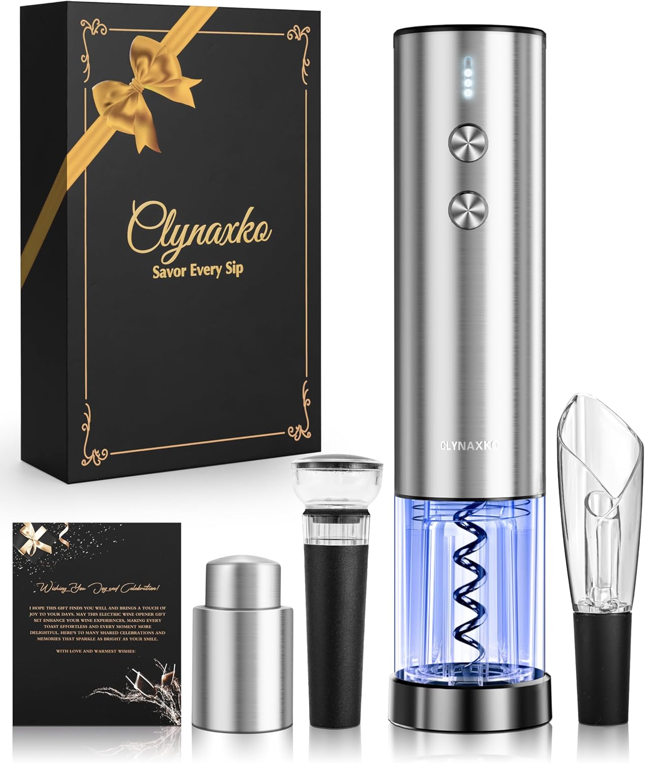 Foil Cutter, Wine Aerator, Vacuum Stopper, and Elegant Gift Box
